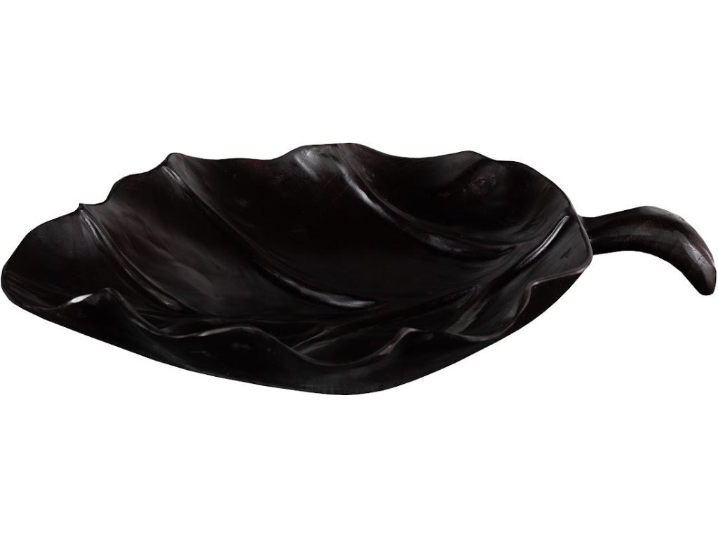 Leaf Bowl, Teak Wood, Black - main image
