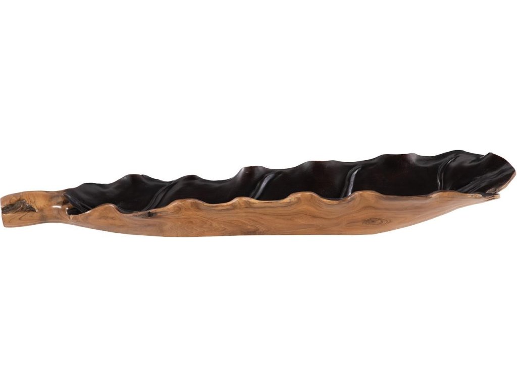 Leaf Bowl, Teak Wood, Natural & Black, Finish - image 2