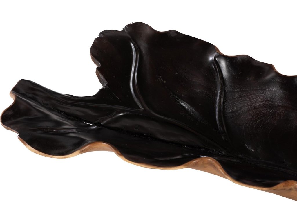 Leaf Bowl, Teak Wood, Natural & Black, Finish - image 3