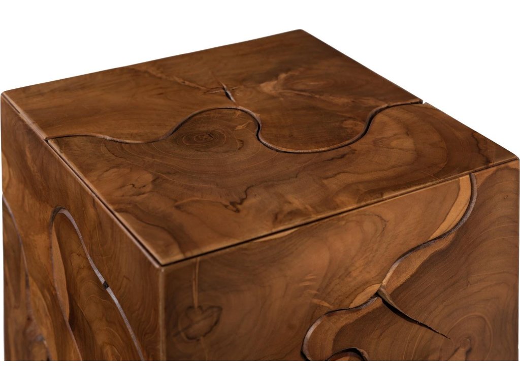 Teak Slice Stool, Square - image 2