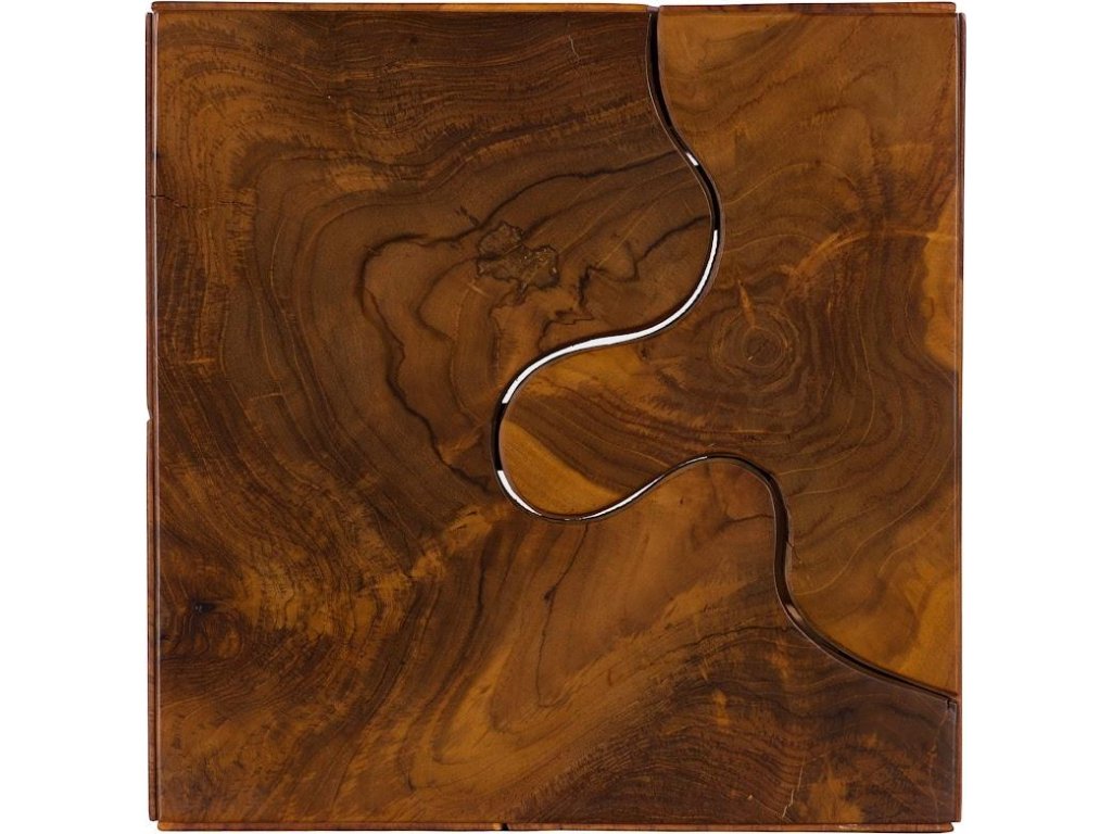 Teak Slice Pedestal, Square, SM - image 1