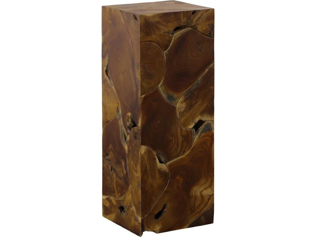 Teak Slice Pedestal, Square, MD - image 2