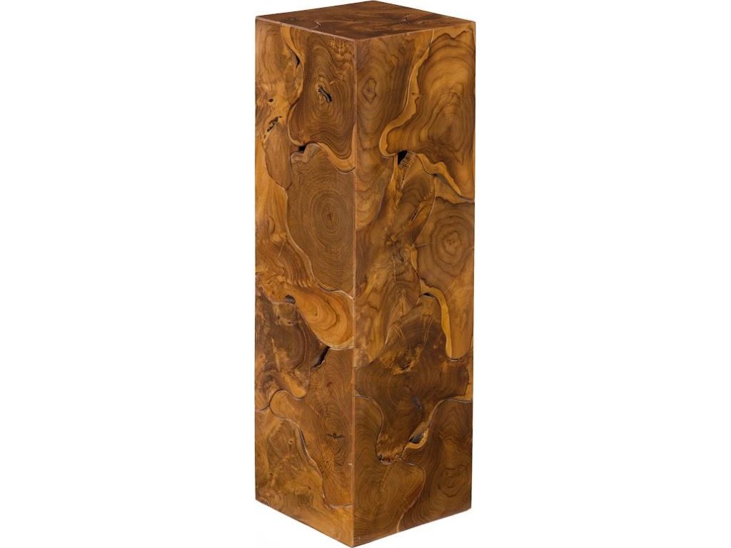 Teak Slice Pedestal, Square, LG - image 1