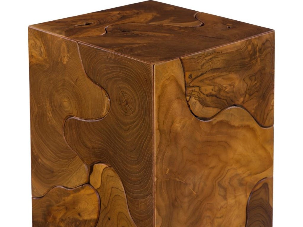 Teak Slice Pedestal, Square, LG - image 2