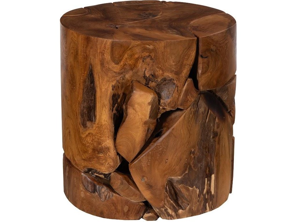 Teak Chunk Stool, Round - image 2