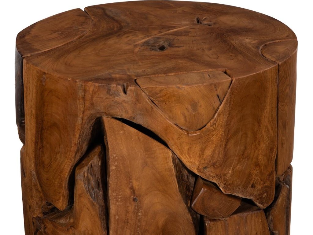 Teak Chunk Stool, Round - image 3