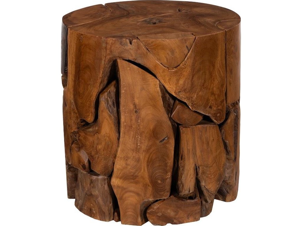 Teak Chunk Stool, Round - main image