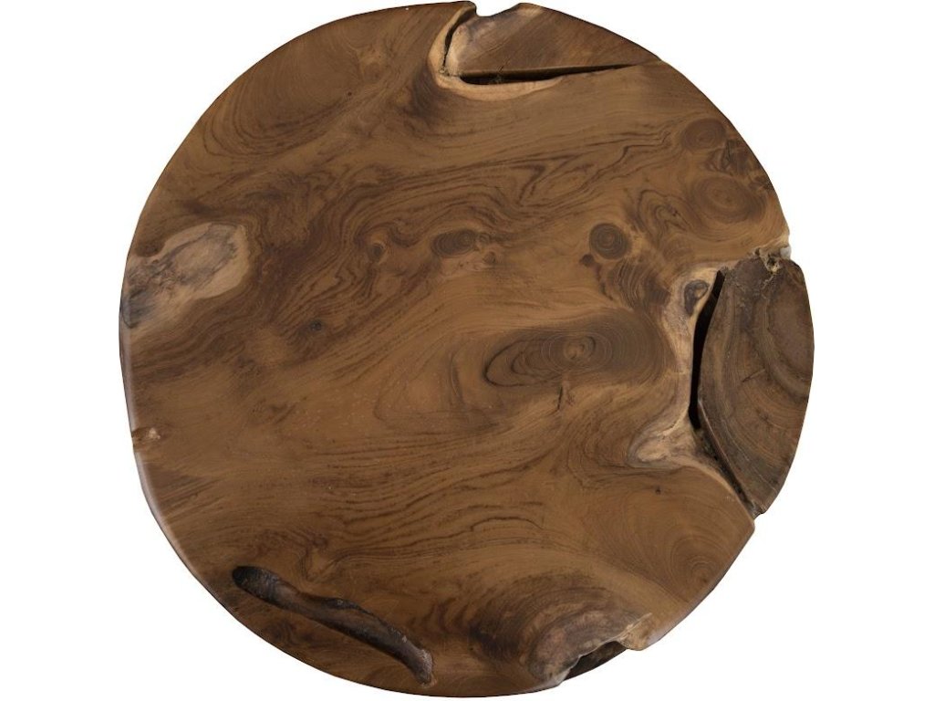 Teak Chunk Side Table, Round - image 1