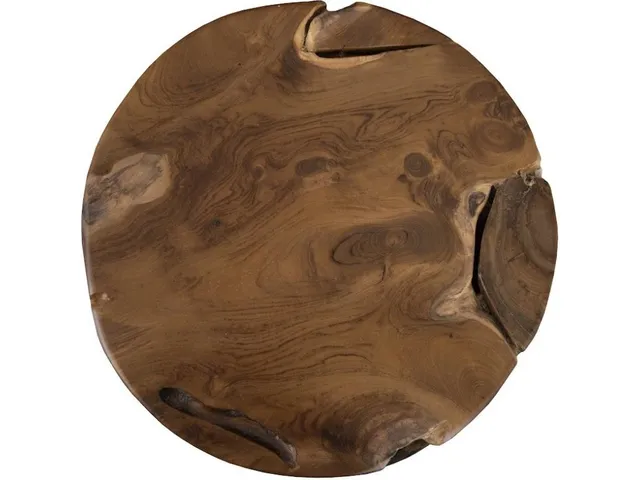 Teak Chunk Side Table, Round - Alternative View
