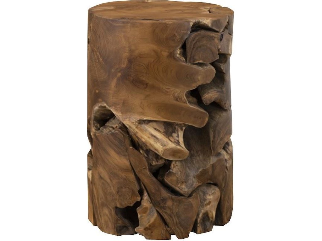 Teak Chunk Side Table, Round - image 2