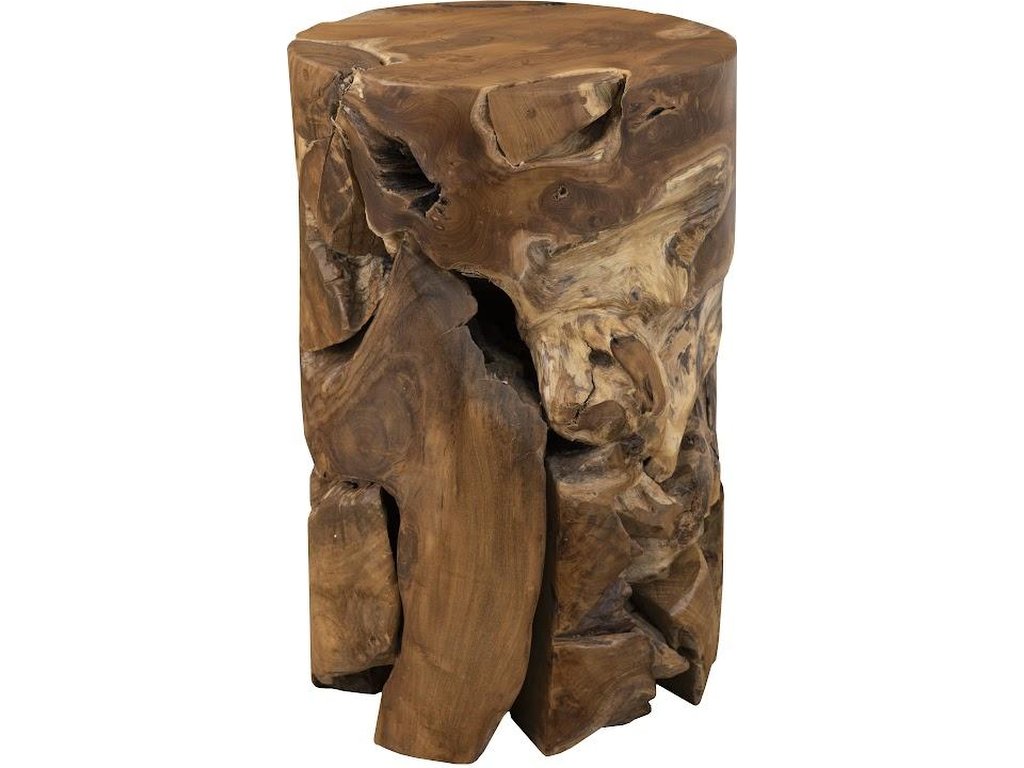 Teak Chunk Side Table, Round - main image
