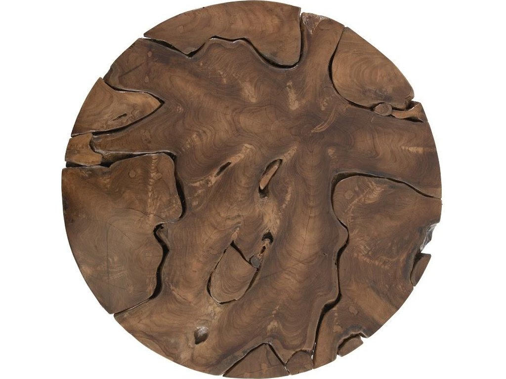 Teak Chunk Coffee Table, Round - image 1