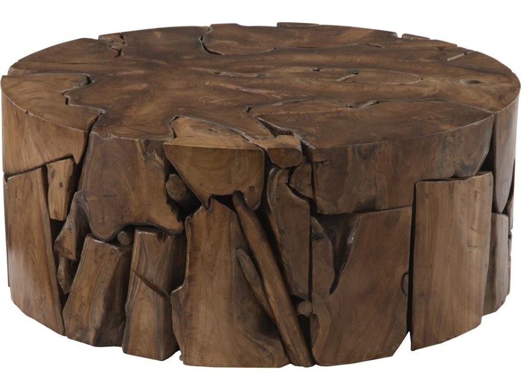 Teak Chunk Coffee Table, Round - main image