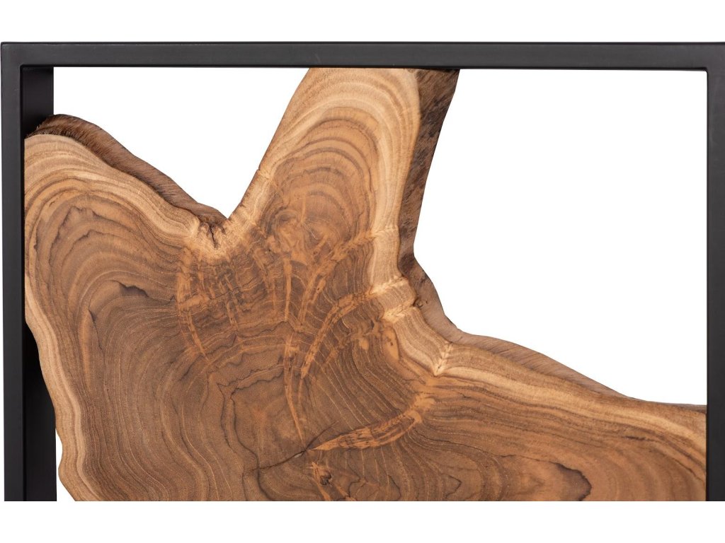 Framed Slice Wall Tile, Teak Wood, Black Frame - image 2