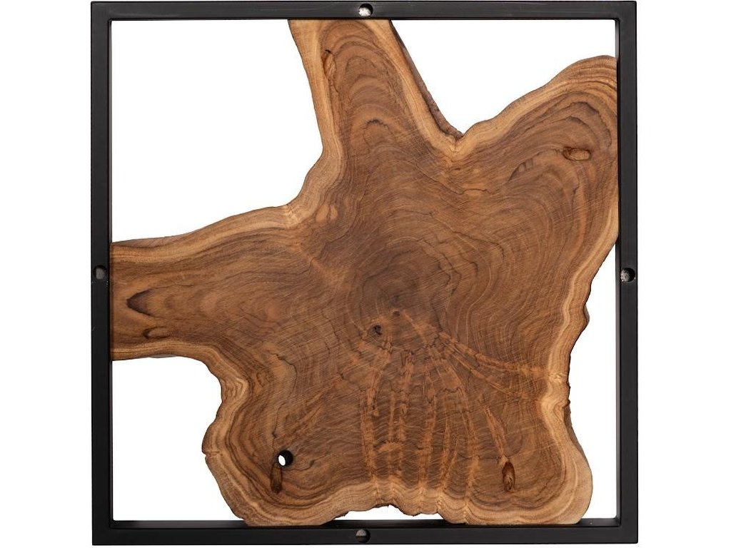 Framed Slice Wall Tile, Teak Wood, Black Frame - image 3