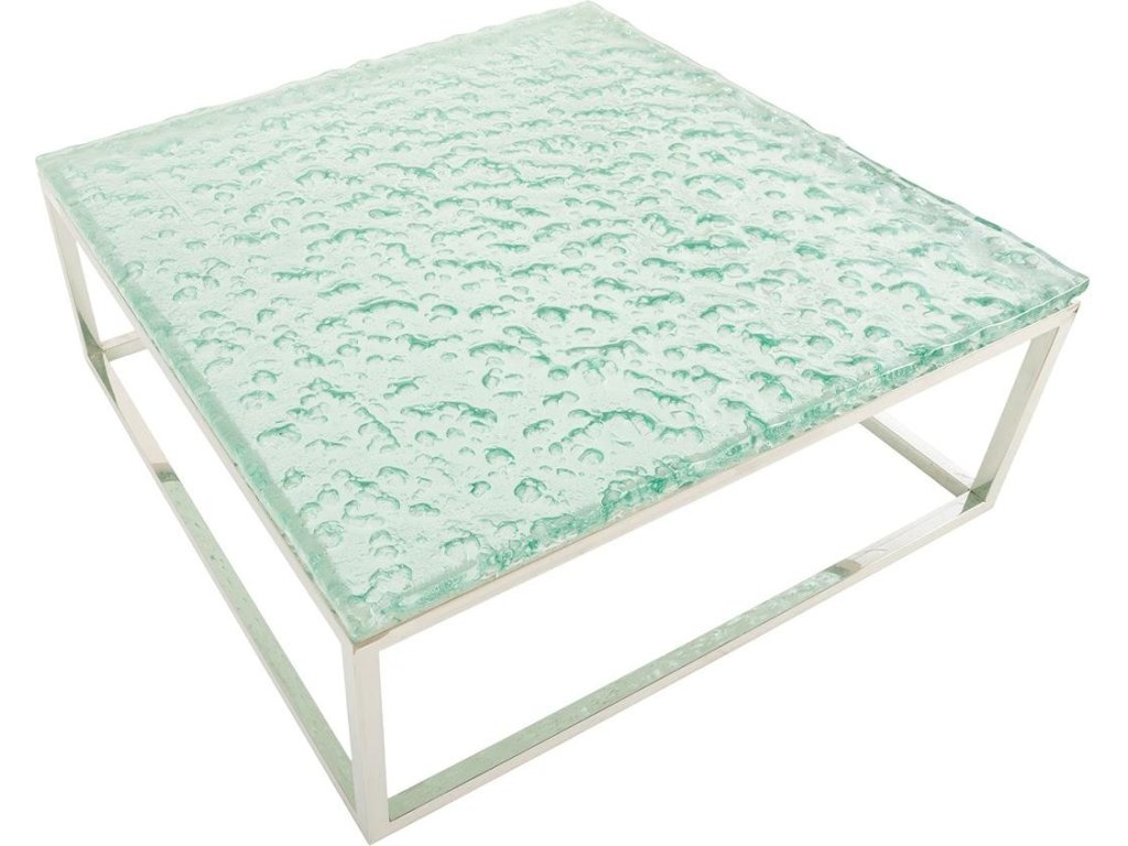 Bubble Glass Coffee Table, Stainless Steel Base - image 2