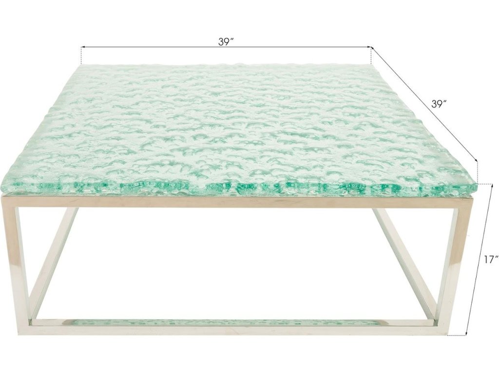 Bubble Glass Coffee Table, Stainless Steel Base - image 4