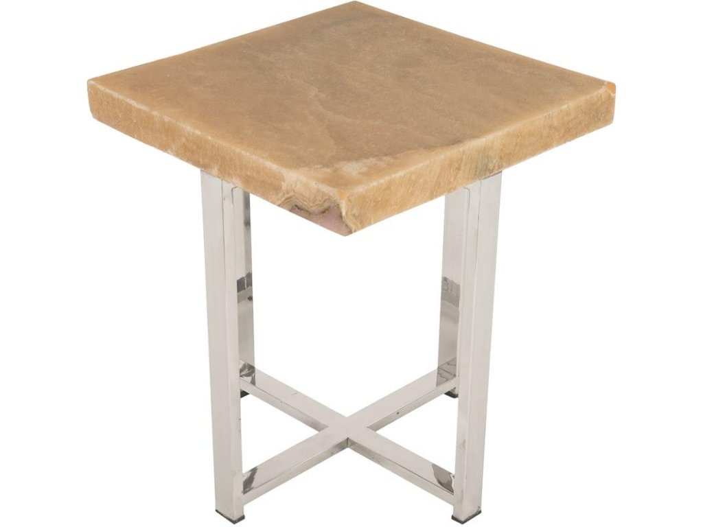Onyx Accent Table, Stainless Legs, Square - main image