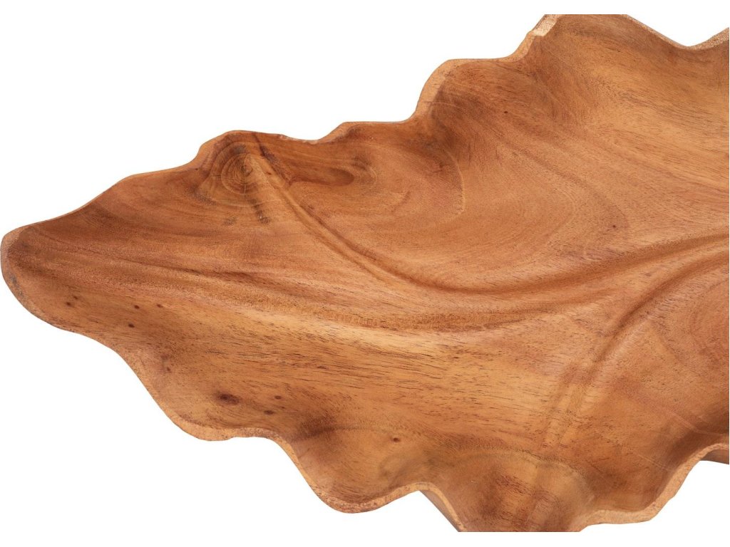 Carved Leaf Sculpture on Stand, Mahogany - image 3