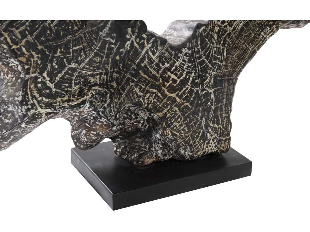 Teak Sculpture on Stand, Black Wash - image 2