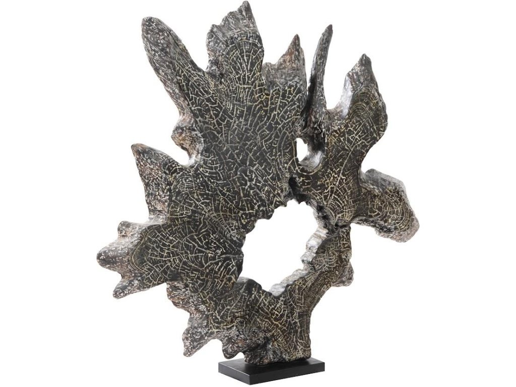 Teak Sculpture on Stand, Black Wash - main image