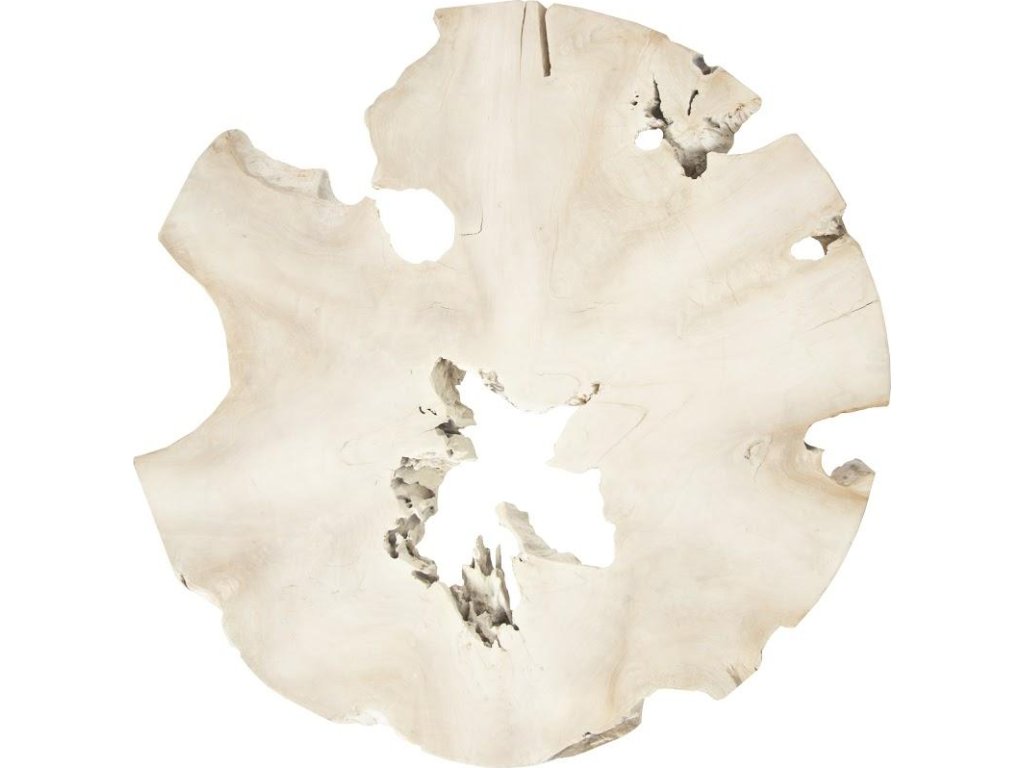 Bleached Slice Coffee Table, Iron Legs - image 1