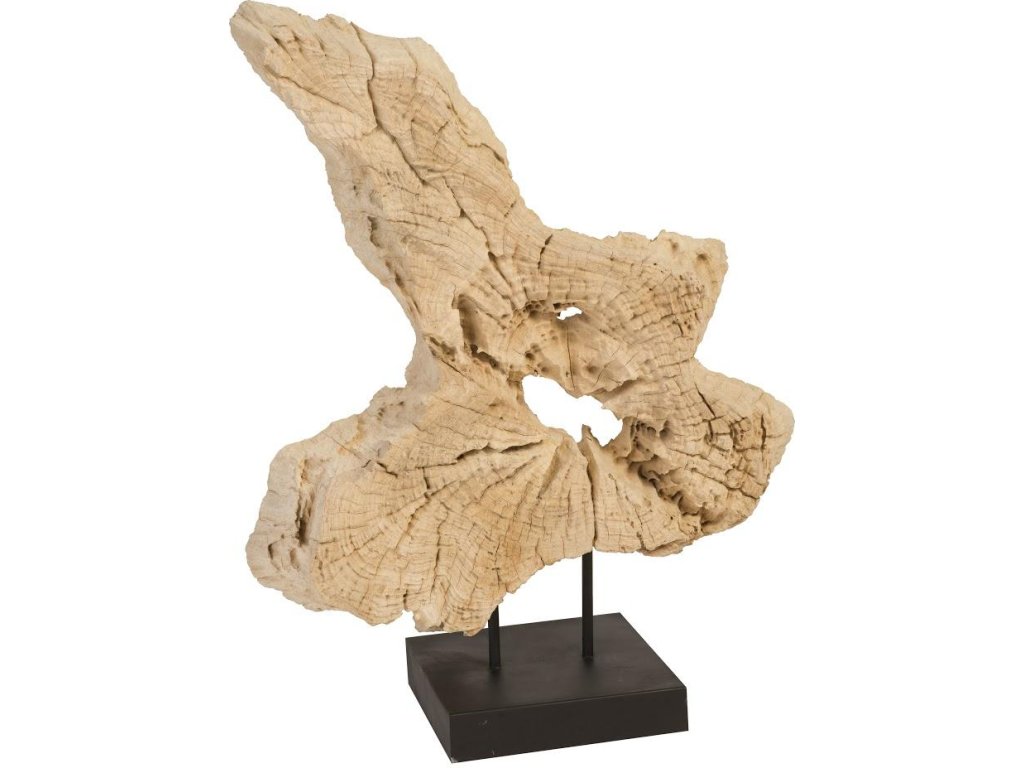 Teak Sculpture on Stand - image 1