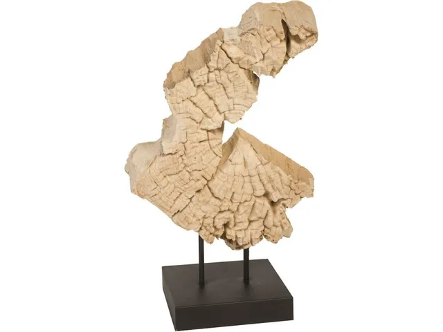 Teak Sculpture on Stand
