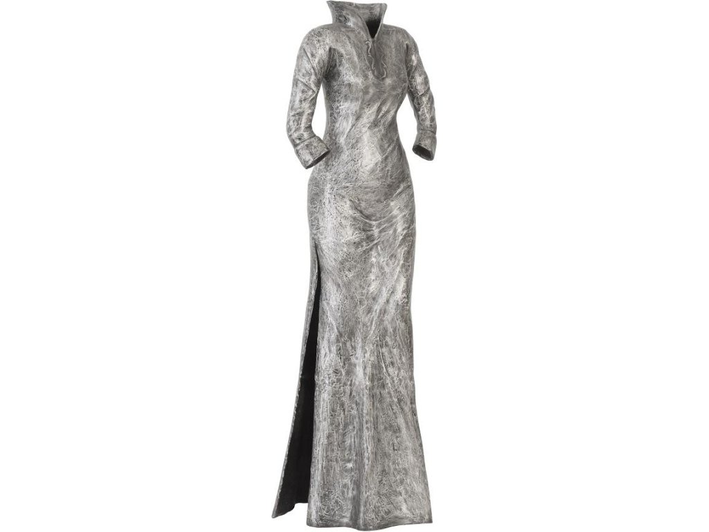 Dress Sculpture, Long Sleeves, Black/Silver, Aluminum - main image