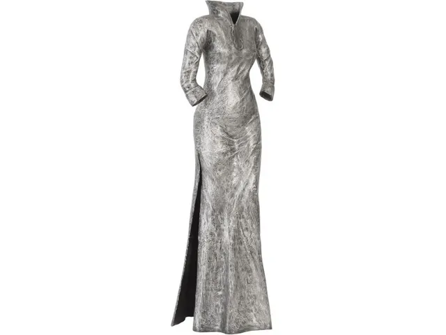 Dress Sculpture, Long Sleeves, Black/Silver, Aluminum