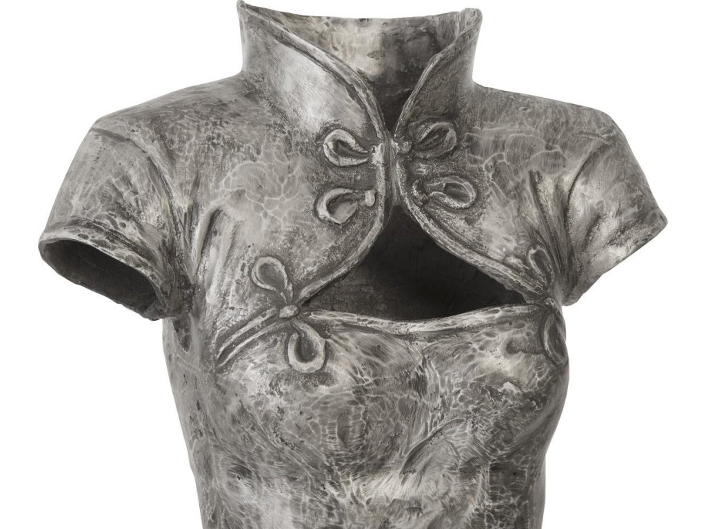 Dress Sculpture, Short Sleeves, Black/Silver, Aluminum - image 1