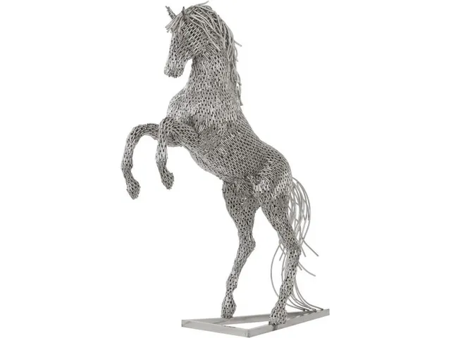 Horse Pipe Sculpture, Rearing, Stainless Steel