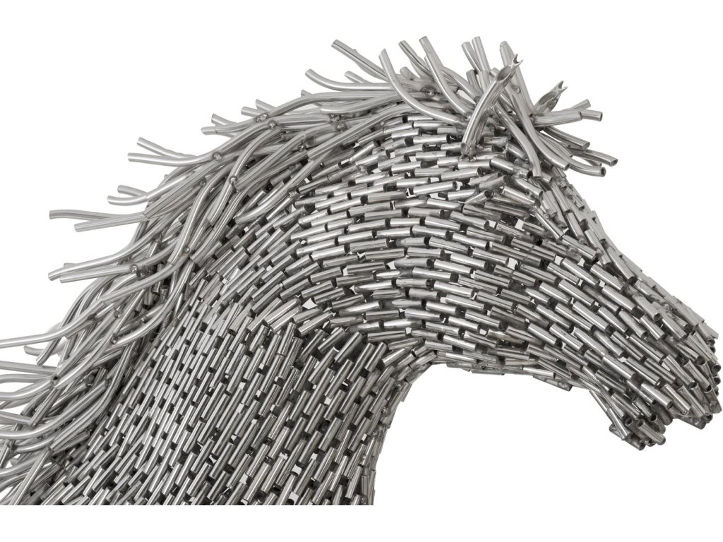 Horse Pipe Sculpture, Galloping, Stainless Steel - image 1