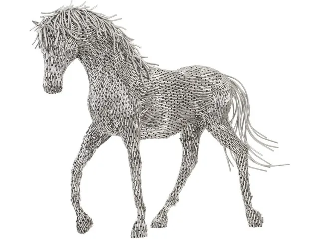 Horse Pipe Sculpture, Walking, Stainless Steel