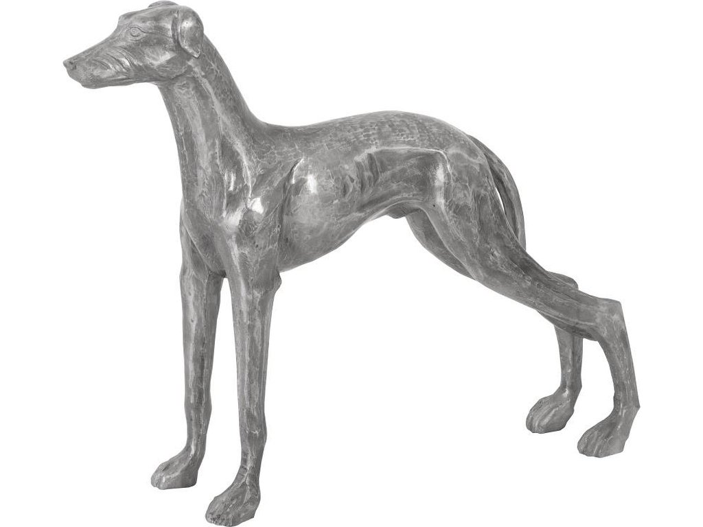 Posing Dog Sculpture, Black/Silver, Aluminum - main image