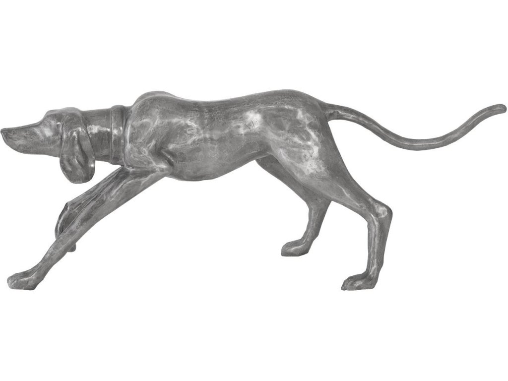 Walking Dog Sculpture, Black/Silver, Aluminum - image 1