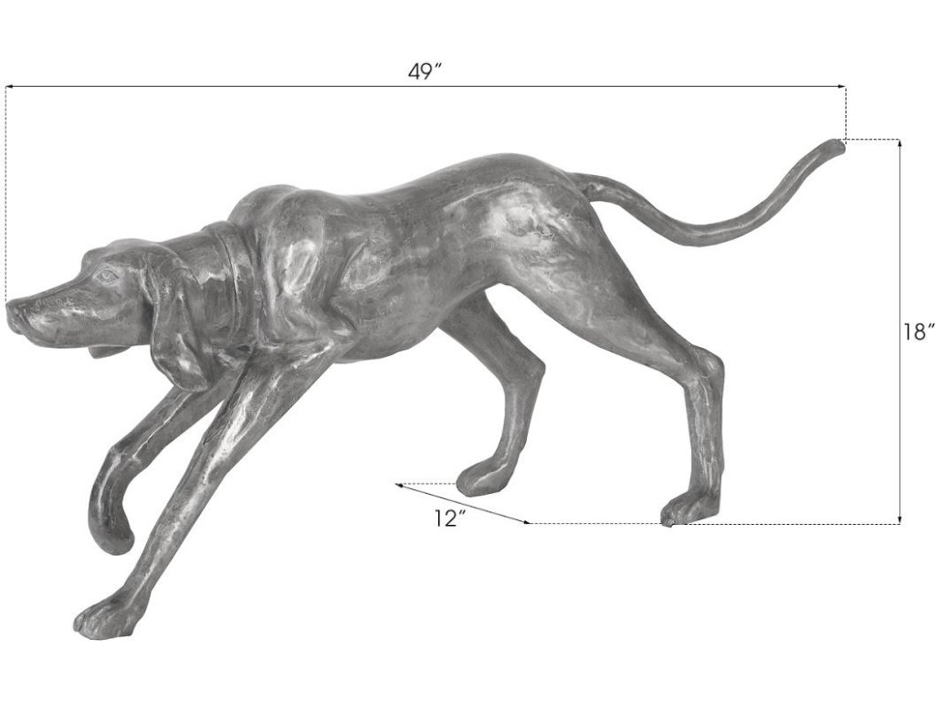 Walking Dog Sculpture, Black/Silver, Aluminum - image 3