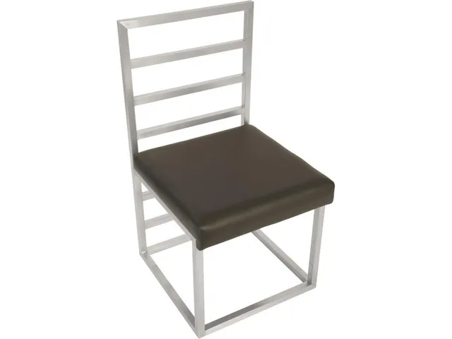 Ladder Dining Chair , Gray/Silver Finish - Alternative View
