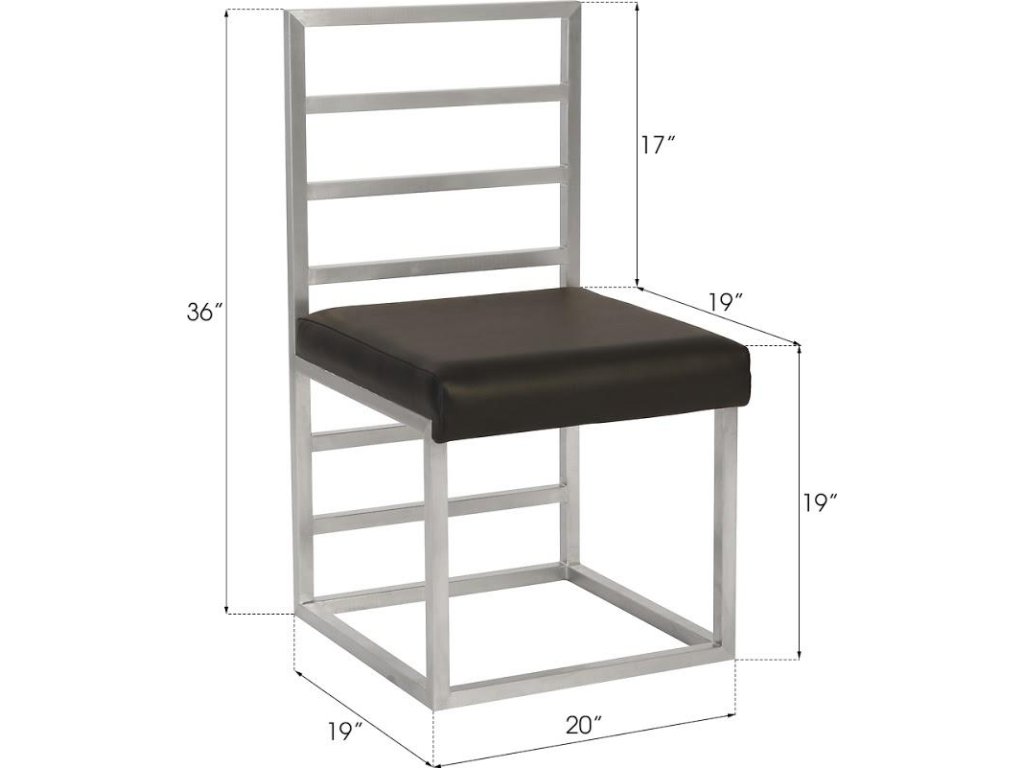 Ladder Dining Chair , Gray/Silver Finish - image 3