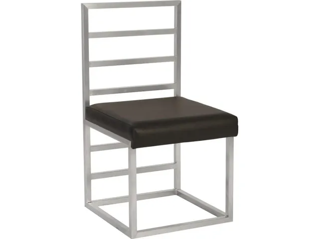 Ladder Dining Chair , Gray/Silver Finish