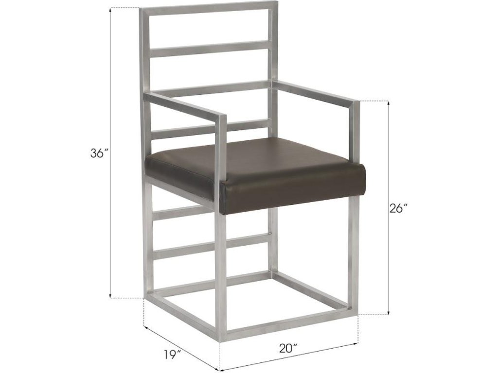 Ladder Arm Chair, Silver Finished Base - image 3