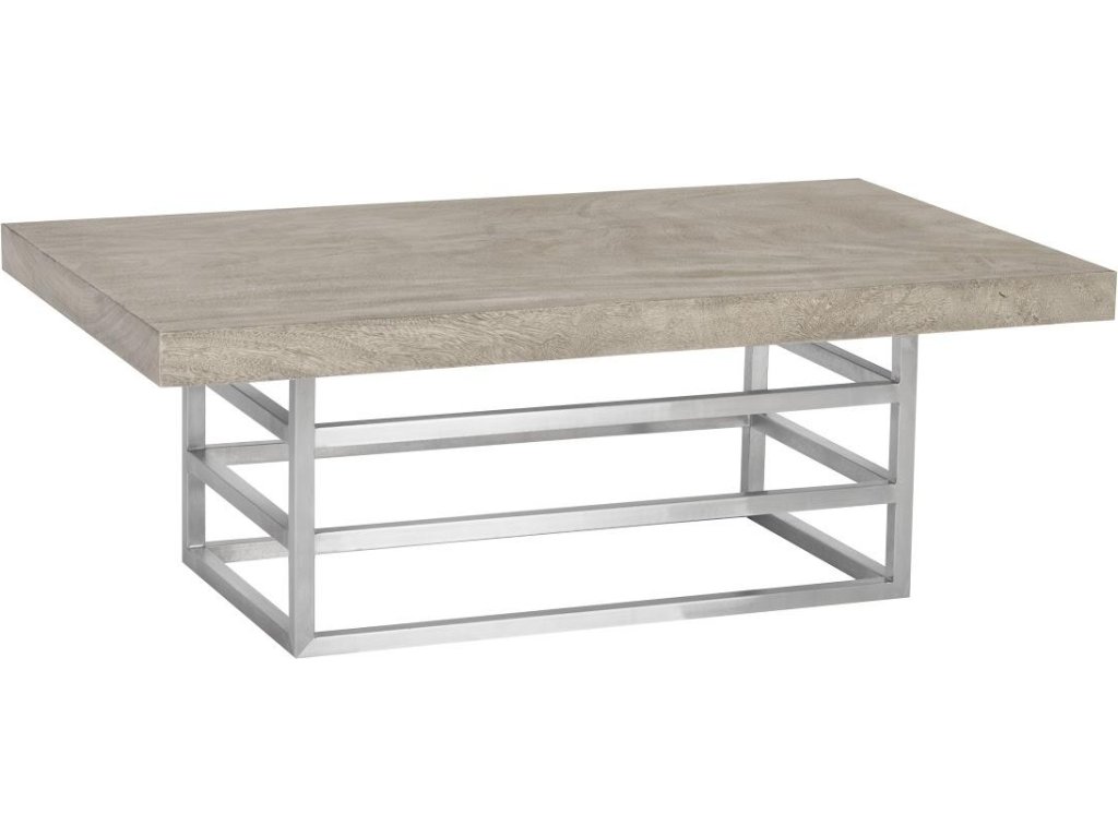 Ladder Coffee Table, Suar Wood, Gray/Silver Finish - main image