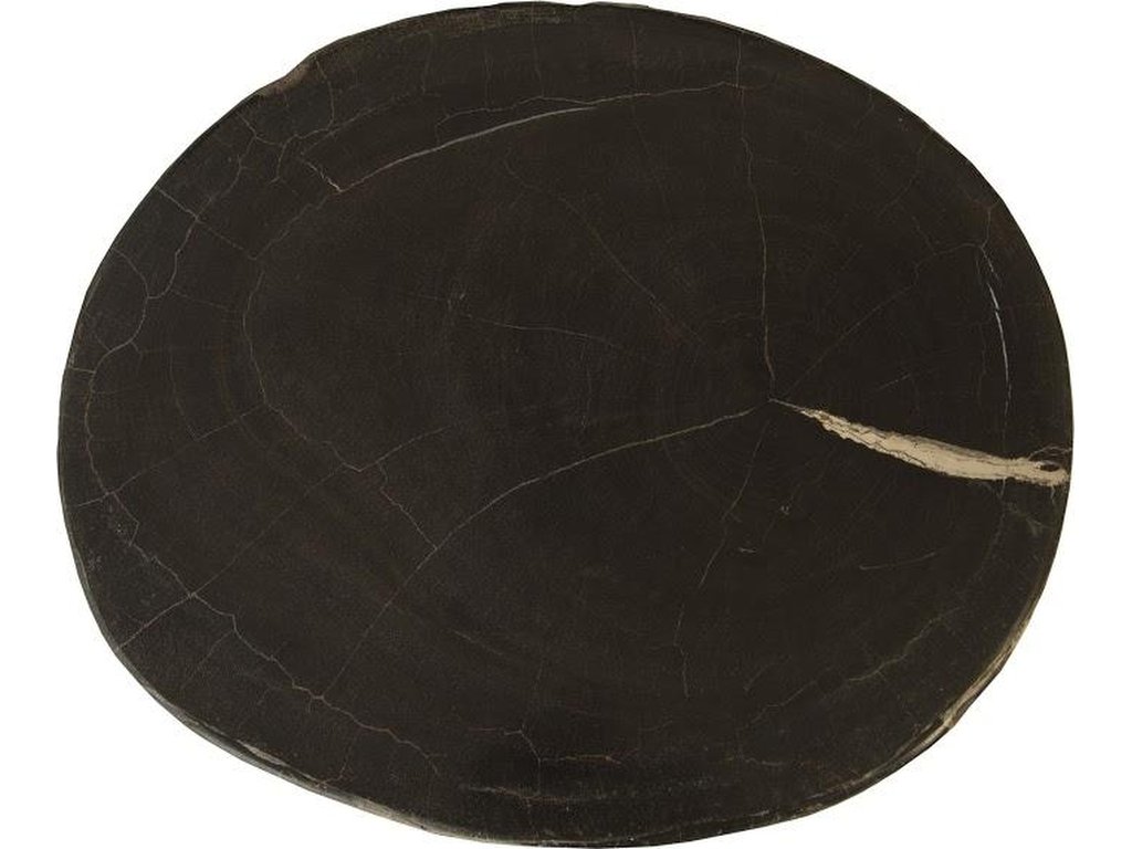 Petrified Wood Stool, Polished, Black , 18"- 22" x 17"-19"h, Assorted - image 1