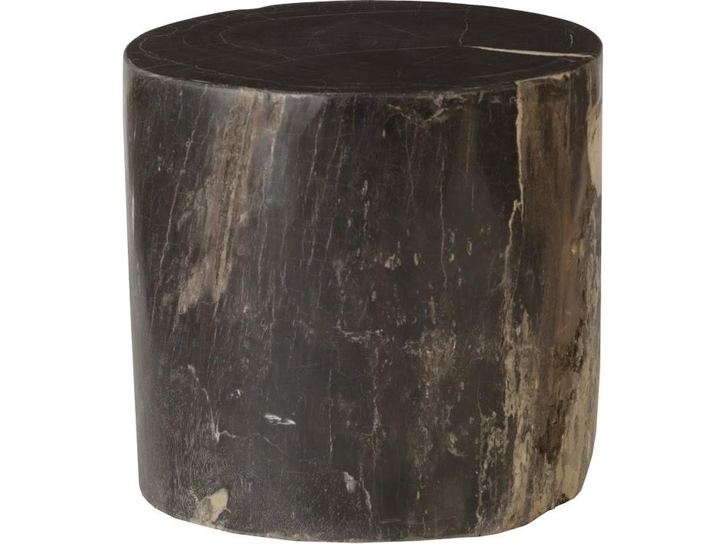 Petrified Wood Stool, Polished, Black , 18"- 22" x 17"-19"h, Assorted - main image