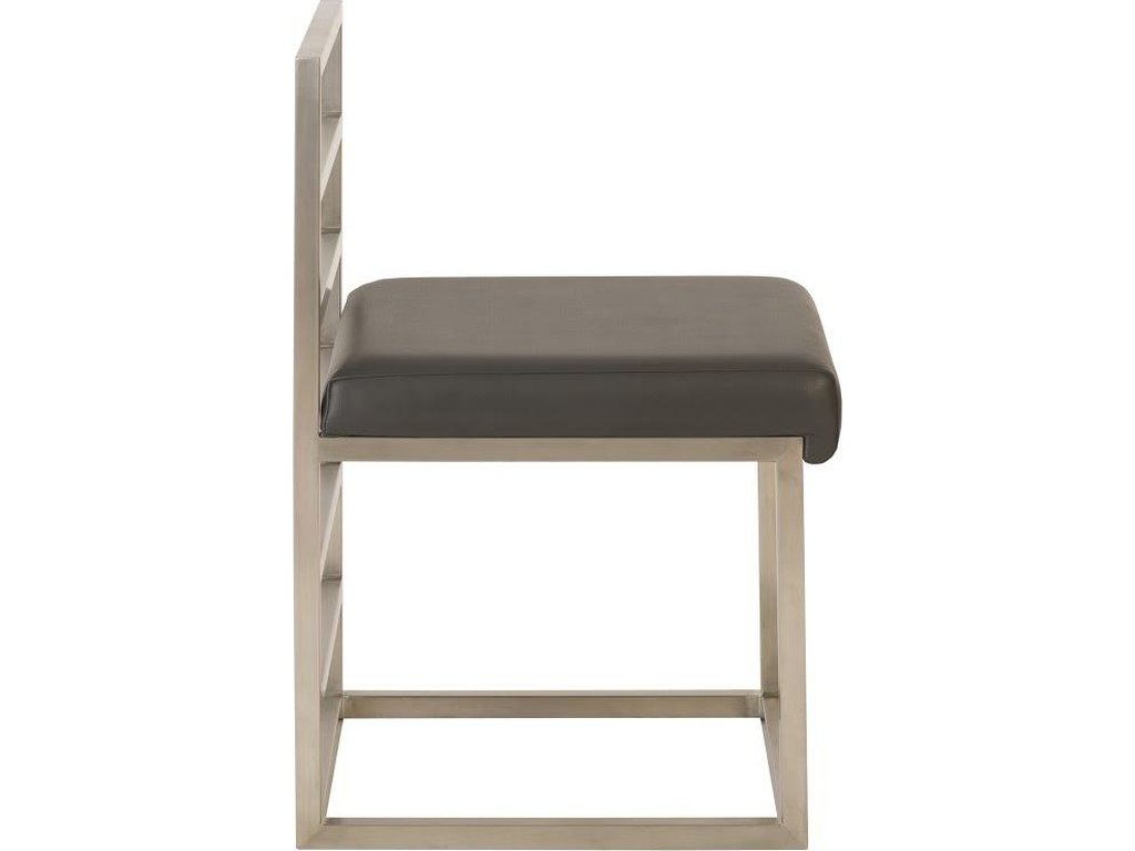 Ladder Dining Chair Low Back, Gray/Silver Finish - image 1