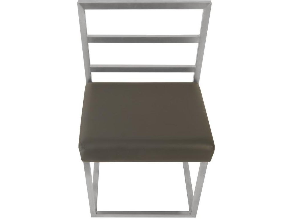 Ladder Dining Chair Low Back, Gray/Silver Finish - image 3