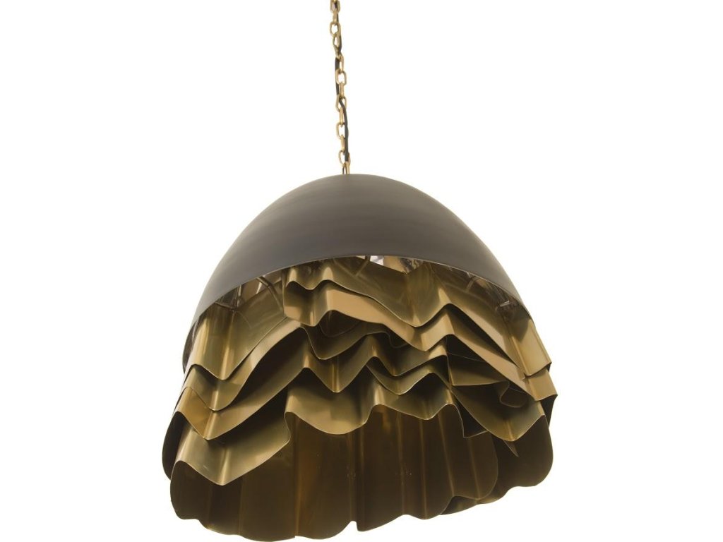 Ruffle Chandelier, Black/Brass - image 1