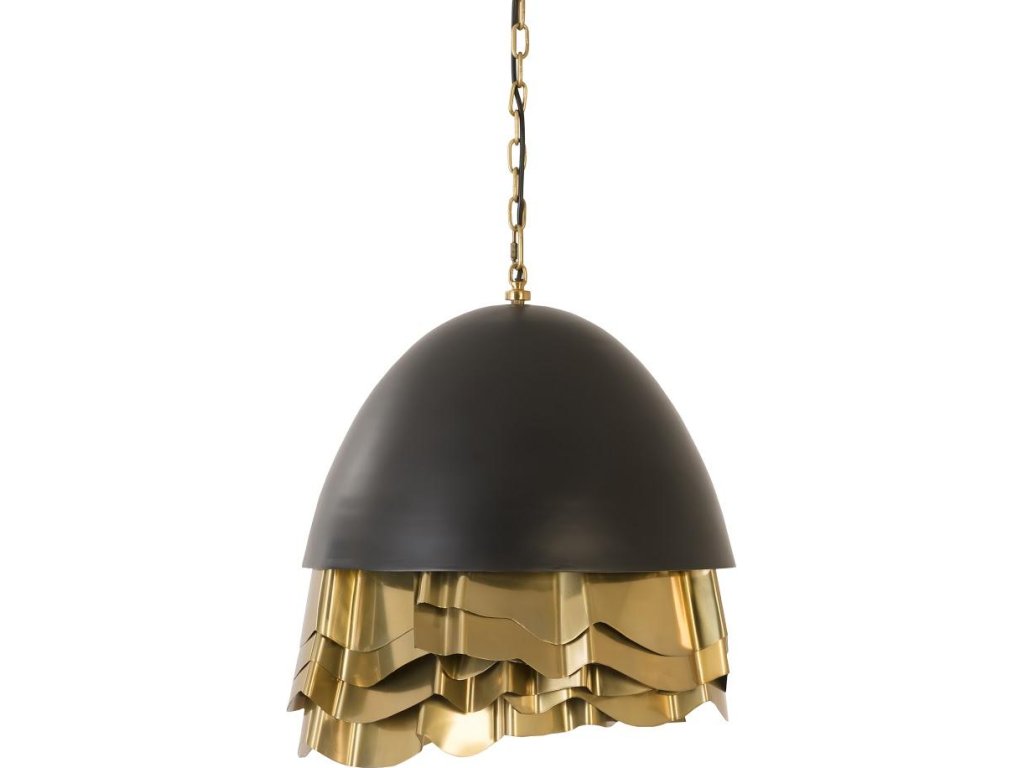 Ruffle Chandelier, Black/Brass - main image