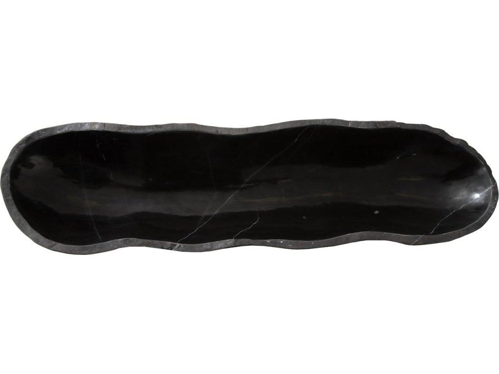 Aragonite Canoe Bowl, Black, Medium - image 1