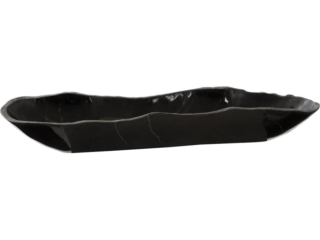 Aragonite Canoe Bowl, Black, Medium - main image